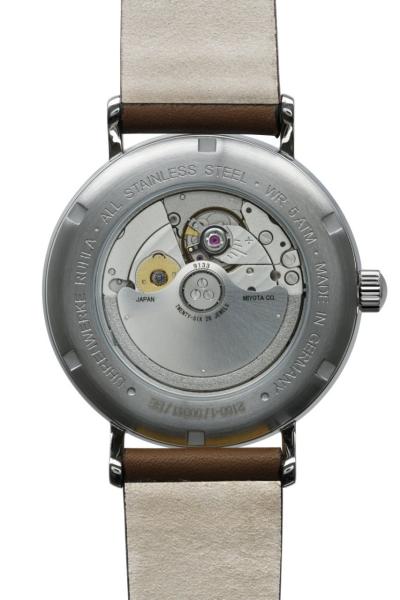 Bauhaus Herrenuhr Automatik mit Gangreserveanzeige und Lederarmband